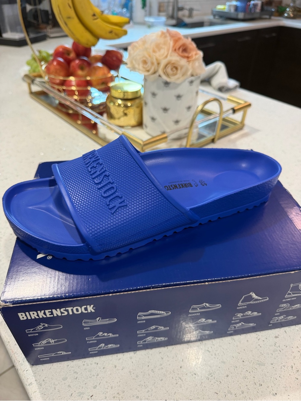 Birkenstock men Royal Blue EVA Slide Sandal